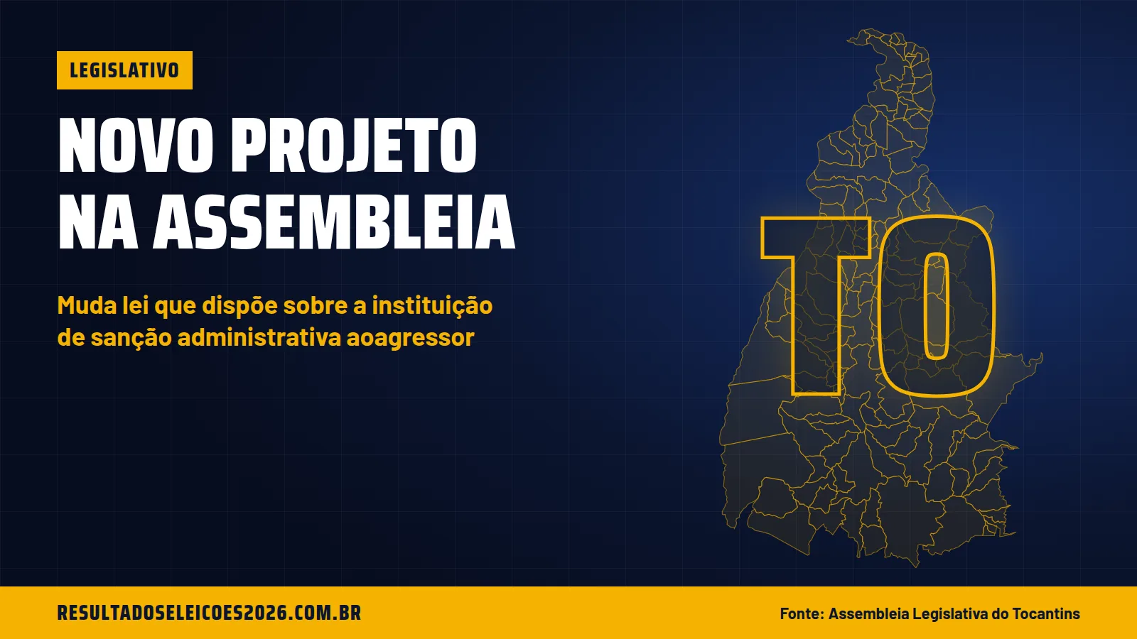 Projeto na Assembleia do TO muda lei que dispõe sobre a instituição de sanção administrativa aoagressor