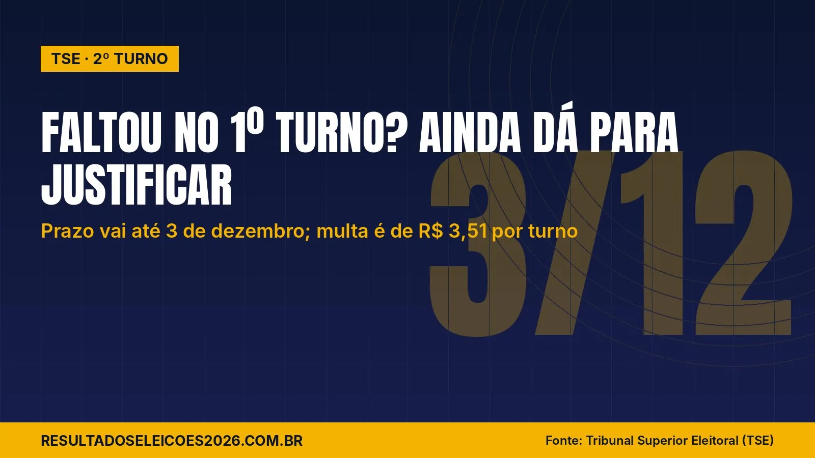 Faltou no 1º turno? Ainda dá para justificar