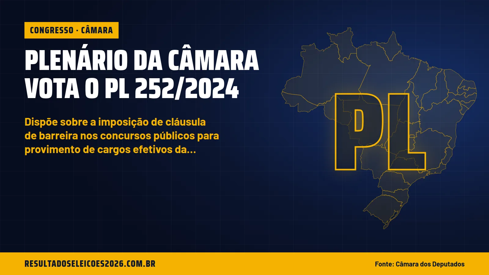 Plenário da Câmara vota o PL 252/2024