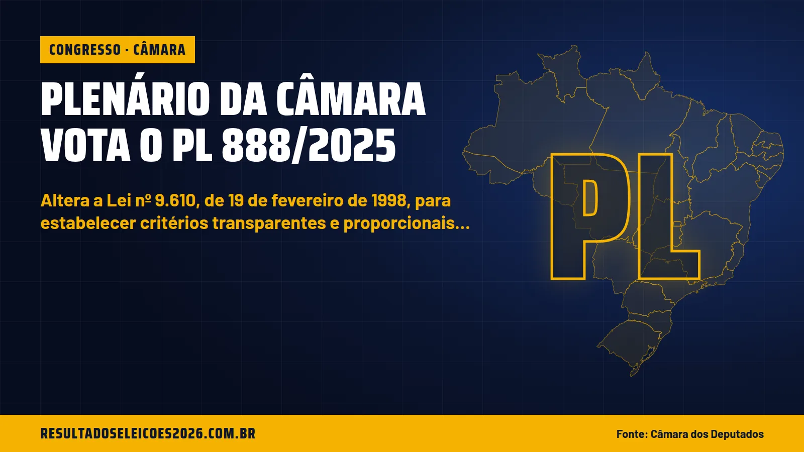 Plenário da Câmara vota o PL 888/2025