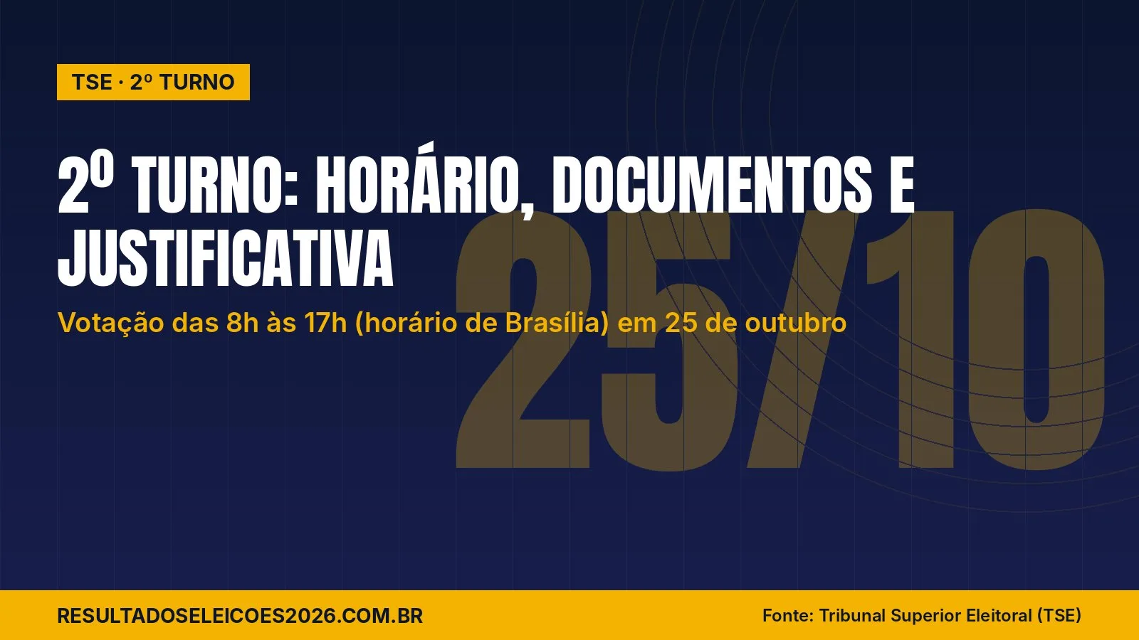 2º turno: horário, documentos e justificativa