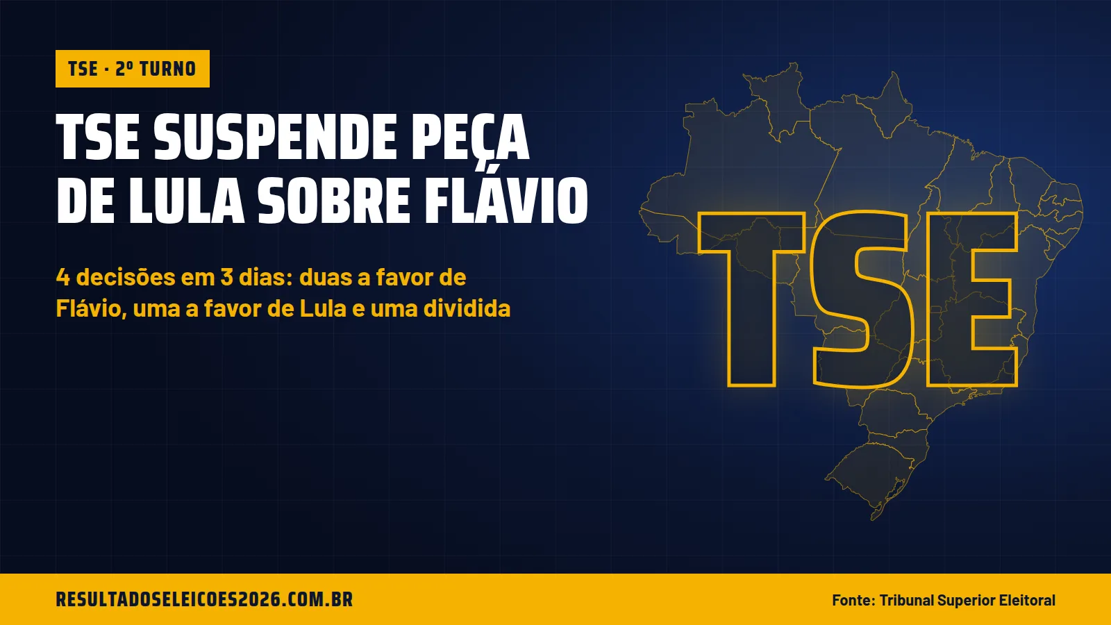 TSE suspende peça de Lula sobre Flávio