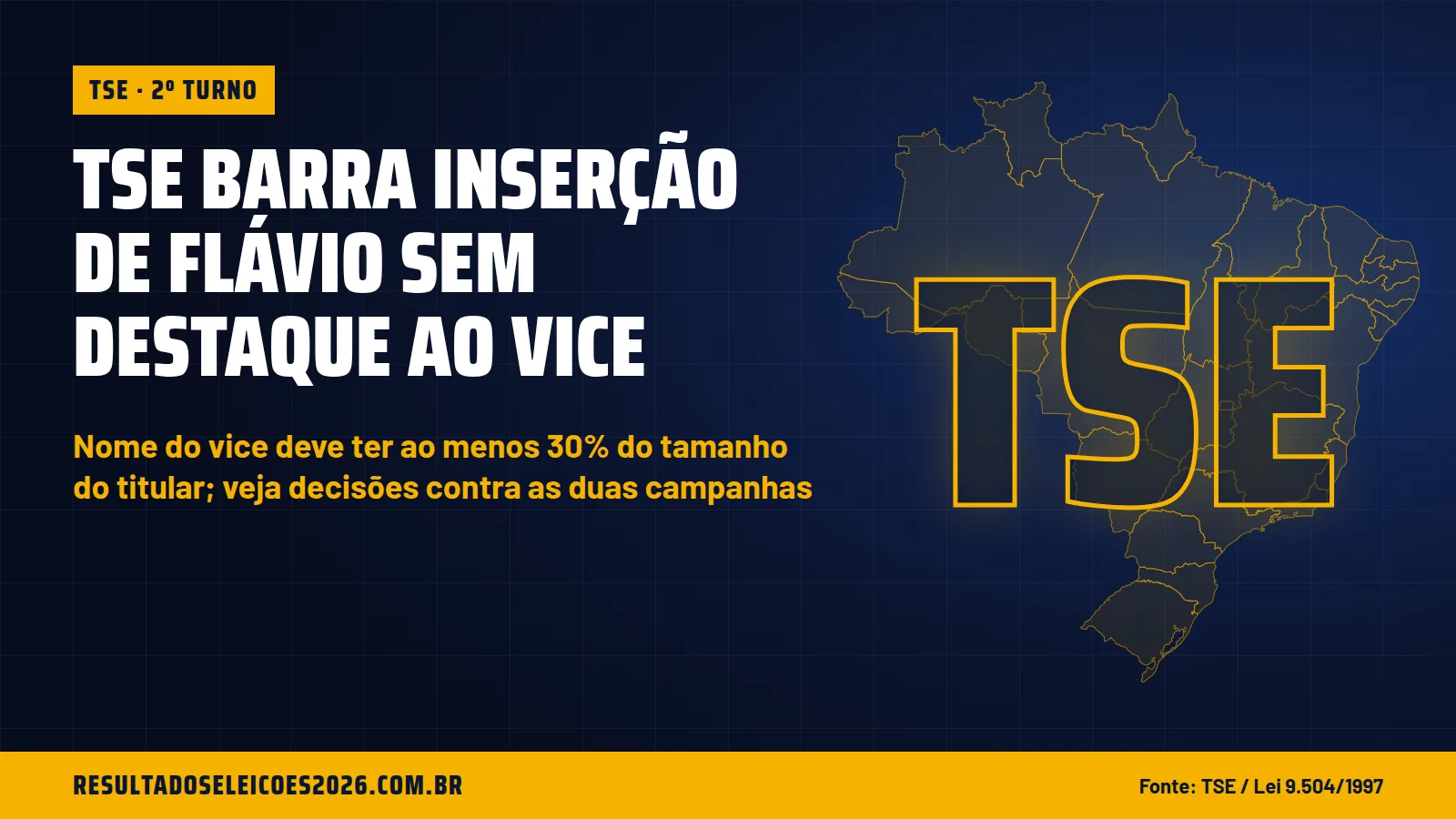 TSE barra inserção de Flávio sem destaque ao vice